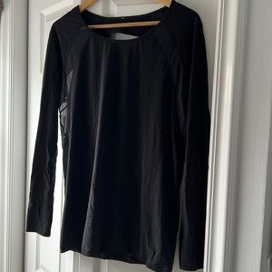 Lululemon black long sleeve open crisscross back